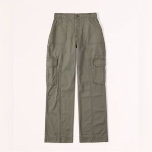 A&F Curve Love Relaxed Cargo Pants - Olive Green